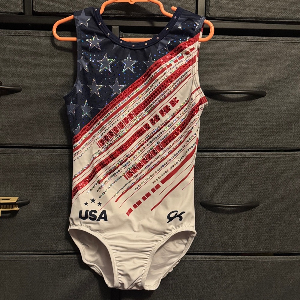 GK Red, White, and Blue Star Leotard